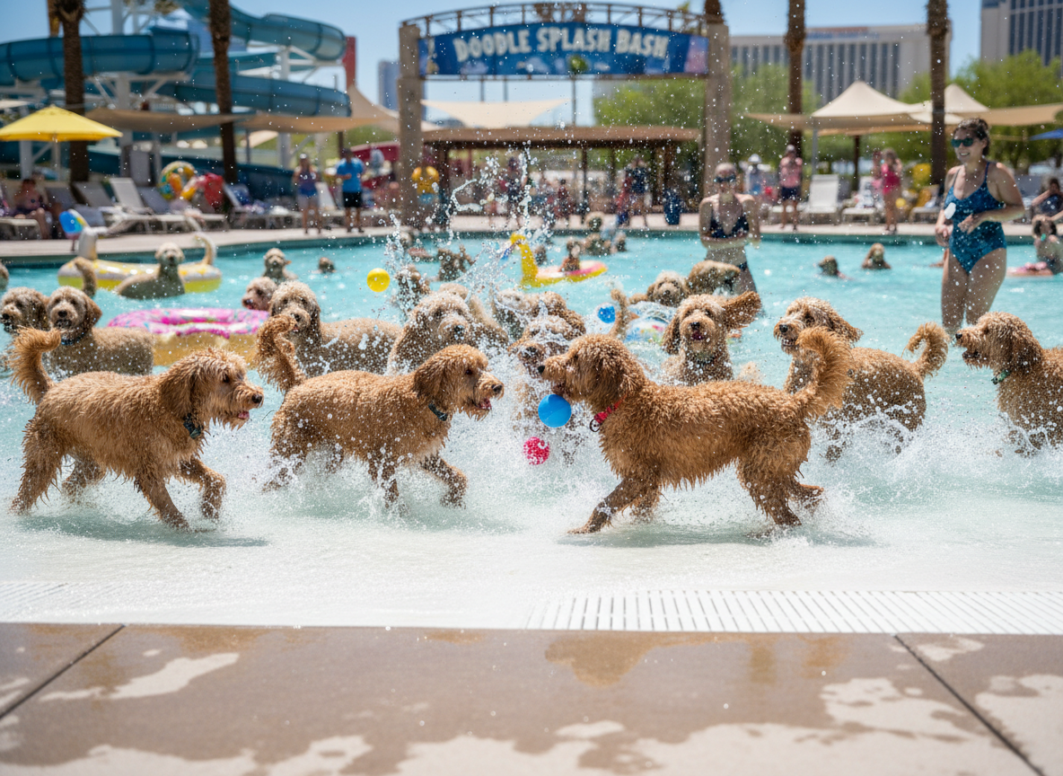 296 Dogs Just Broke a World Record by Cannonballing Into a Vegas Wave Pool